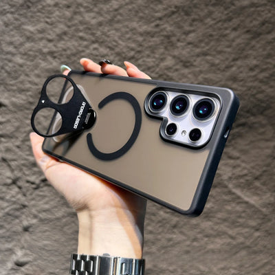 Compatible with Samsung S25Ultra mobile phone case, magnetic ring 360 degree rotating bracket, skin feeling S25PLUS protective case - A store full of imaginative ideas 