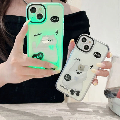 Compatible, iPhone Case Caller Flash Cute Cat 5 Glow Cartoon Dog Case - A store full of imaginative ideas 