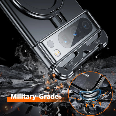 Compatible with Google Pixel9 mobile phone case, Google 8pro magnetic charging metal bracket, protective case frame anti-drop - A store full of imaginative ideas 