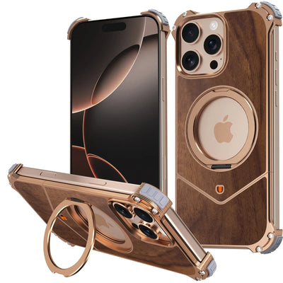 High-end anti-drop metal + log, suitable for Apple 16promax magnetic mobile phone case iS25ULTRA360 bracket - A store full of imaginative ideas 