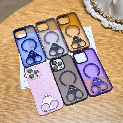 The new skin-feeling integrated bracket magnetic case is compatible with Apple 16PROMAX mobile phone case magnetic 16/15P protective case. - A store full of imaginative ideas 