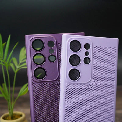 Breathable heat dissipation mesh, suitable for Samsung S25Ultra mobile phone case, matte advanced sense S24U all-inclusive protective case, hard - A store full of imaginative ideas 
