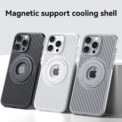 For Magsafe Magnetic Luxury Hidden Holder Hard PC Heat Dissipation Shockproof Phone Case for IPhone 15 Pro Max 13 12 14 Pro Max - A store full of imaginative ideas 