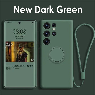 Magnetic Holder Case For Samsung Galaxy S24 S23 S22 S21 Ultra Plus S20 FE Note 20 A54 A53 A52 A13 A14 A34 Liquid Silicone Cover - A store full of imaginative ideas 