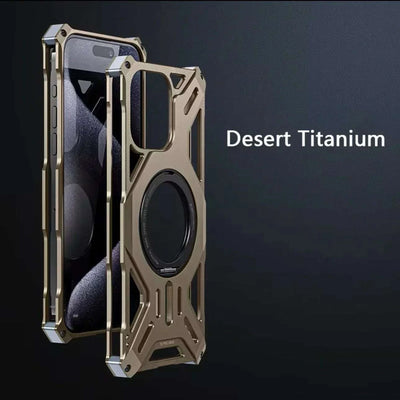 Magnetic Metal Edgeless Phone Case For Iphone 16 14 15 Pro Max 360 Ro
