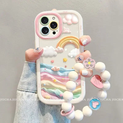 Compatible with Dream cloud phone case iPhone 16 Pro Max, compatible with Apple 15, 14, 13, 12 and other models, with silicone airbag anti-drop function - A store full of imaginative ideas 