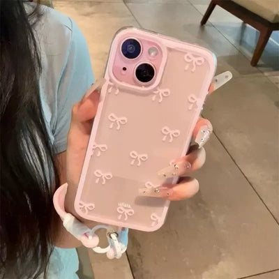 Cute Bow Soft Transparent Phone Case Suitable for iPhone 15, 14, 13, 12, 14 Pro, 16 Pro Max