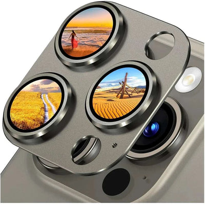 Natural Titanium Gray Metal Camera Lens Protector For IPhone 15 Pro M